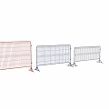 Multi Colored Metal Barriers With Portable Steel Frames And Stable Base Design 3d model