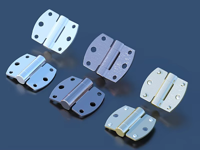 Various Metal Hinges With Different Designs For Furniture Hardware Applications 3d model