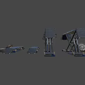 Heavy Duty Industrial Scissor Lift Platforms With Mobile Metal Frame And Blue Surface