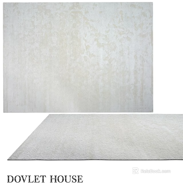 Plush Neutral Toned Textured Square Rug For Modern Living Room Decor 3d model 