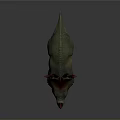 Realistic Green Triceratops Dinosaur With Red Frill And Horns