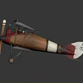 Vintage Red Gray Biplane Model For Aviation And Space Exploration History