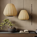 Quiet Ancient Chandelier Paper Chandelier Fabric Chandelier Lantern 3d model