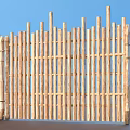Decorative Wooden Garden Fence With Vertical Slats And Classic Design