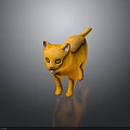 Orange Cat Character Model With Bright Fur And Realistic Standing Features