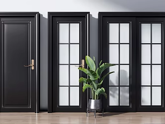 Jianou swing door glass door single door kitchen door 3d model