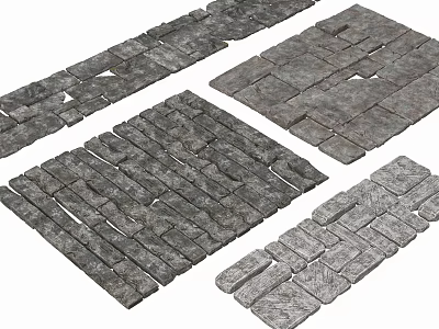 Natural Stone and Wood Materials With Diverse Textures For Decorative Flooring Panels 3d model