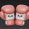 Cute Pink Boxing Gloves With Smiley Face Design And Soft Padding