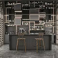 Elegant Wine Cellar Interior Design With Wine Racks Bottles Display Bar Counter And Stools