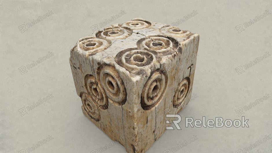 modern marble roman cube with round eyes model