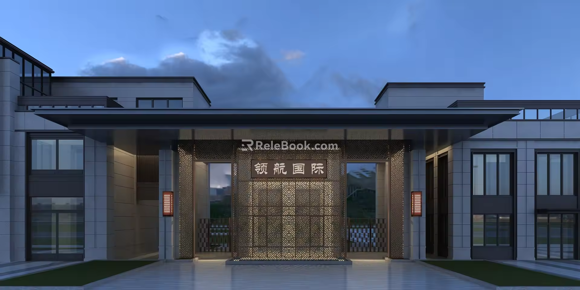 new chinese style gate 3d model