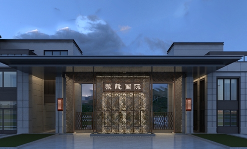 new chinese style gate 3d model