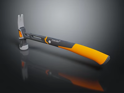 Vitalax Claw Hammer with Orange Black Handle and Metal Head for DIY Projects 3d model