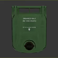 Durable Green Trash Bin With Lid And Wheels For Waste Collection Equipment