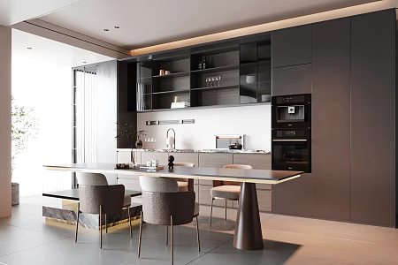 Modern Light Luxury Restaurant 3d model
