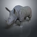 Detailed Realistic Rhinoceros Sculpture With Natural Texture And Lifelike Artistic Features