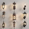 Various Vintage Industrial Wall Lamps With Decorative Designs For Home Interior Decoration