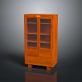 Classic Wooden Cabinet With Glass Doors Drawer And Legs For Home Decor