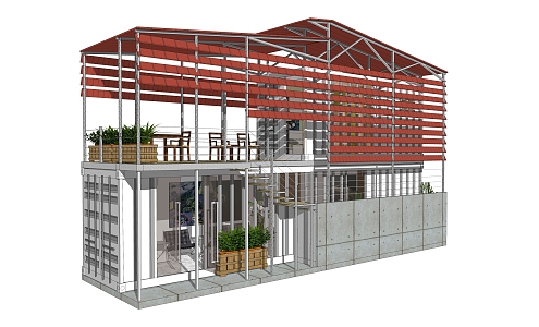 INDUSTRIAL LOFT CONTAINER CONSTRUCTION 3d model