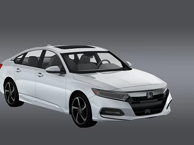 White Honda Sedan Featuring Black Roof Black Wheels And Modern Exterior Design 3d model