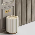 Modern Bed Accent Wall With Vertical Panels And Decorations