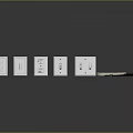 Modern White Electrical Switches Sockets And Power Strip Arrangement For Home