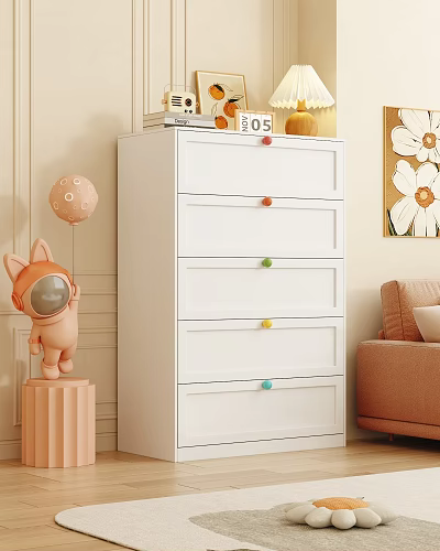 Steel Five-drawer Cabinet Living Room Wall Storage Cabinet Wrought Iron Storage Cabinet Multi-layer Large Capacity Storage Cabinet Bedroom End Cabinet 3d model