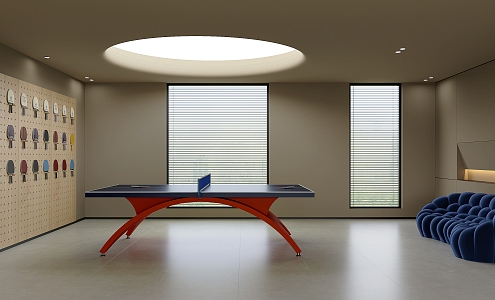 Table Tennis Room Table Tennis Table Sports Room Household Activity Room Entertainment Room Leisure Room 3d model