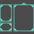 White Ornate Decorative Frames With Floral Patterns On Black Background