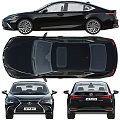 Black Lexus Sedan Car Front and Rear View Exterior Design
