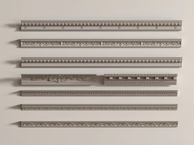 Gypsum Molding Collection With Various Elegant Decorative Patterns And Classic Designs 3d model