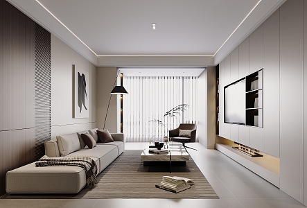 modern living room 3d model