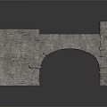 Ancient Solid Stone Architectural Structure With Detailed Archways And Gray Material