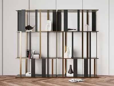 Light Luxury Bookshelf Decorative Rack model