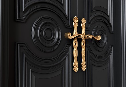 European-style door handle 3d model