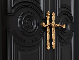 European-style door handle 3d model