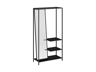 Black Metal Shelving Unit With Multiple Storage Shelves For Home Organization 3d model