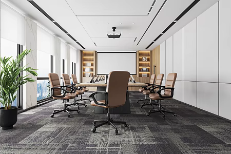 Modern Conference Room Conference Table and Chair Combination Conference Desk Office Desk Negotiation Table and Chair Reception Desk Office Chair 3d model