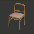 Modern Minimalist Wooden Single Chair With Curved Backrest Upholstered Seat And Straight Legs