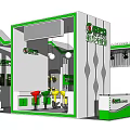 New Style Energy Technology Company Exhibition Booth Design With Green Elements And Display Area