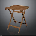 Sturdy Wooden Folding Table Featuring X Frame Design And Portable Structure
