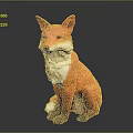 Detailed Game Movie Character Fox With Orange White Fur Sitting Posture Design