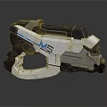 Futuristic Sci Fi Pistol With White Black Blue Accents And M5 Marking