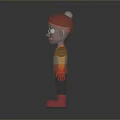 Cartoon Man In Red Hat And Glasses With Red Yellow Jacket Black Pants Red Shoes