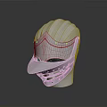 Medieval Weapon Helmet with Silver Metallic Finish and Striped Face Design