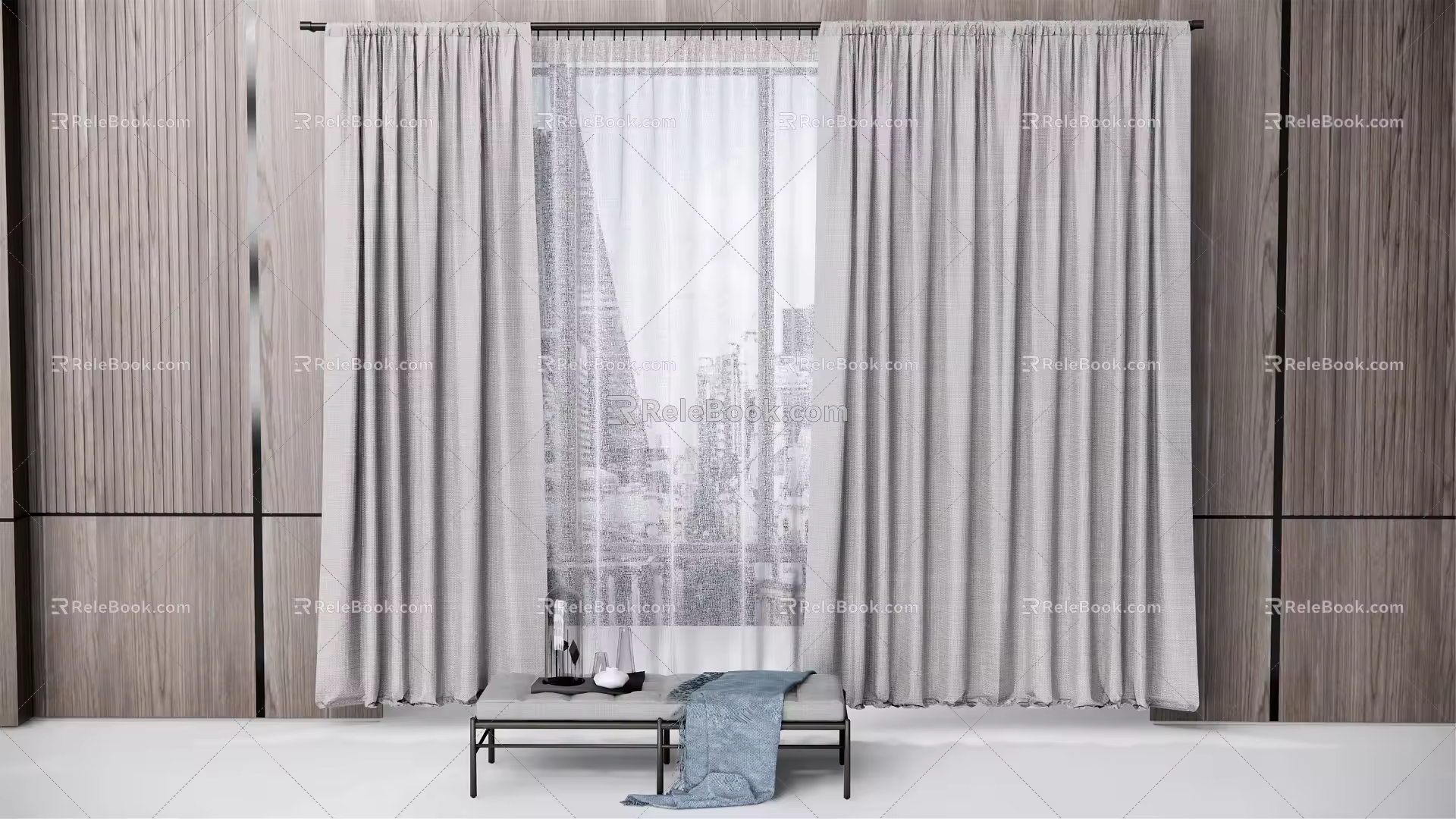 Modern Curtains 3d model