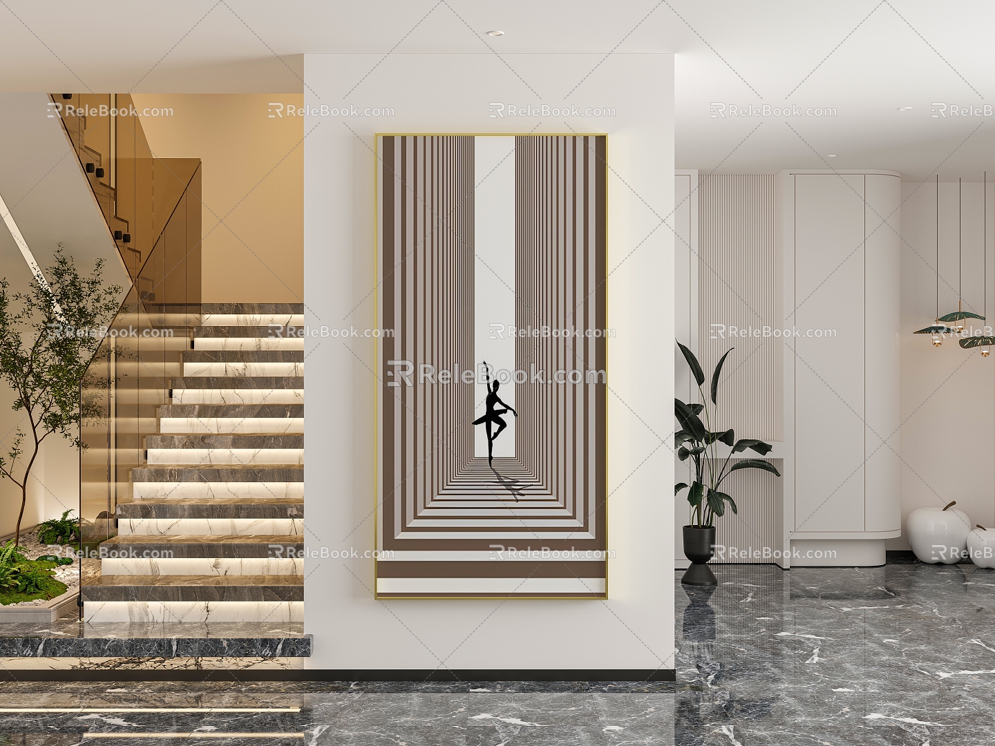 Light Luxury Stair Entrance model