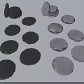 Round Stone Stepping Stones In Dark And Light Gray For Garden Path