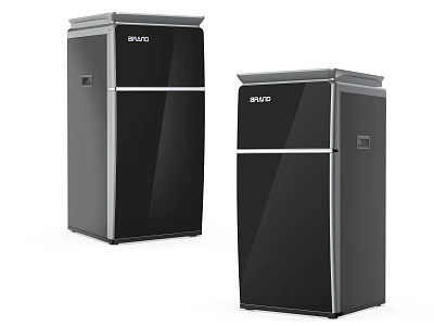 BRAND Modern Black Refrigerator Freezers With Double Door And Sleek Exterior Design 3d model