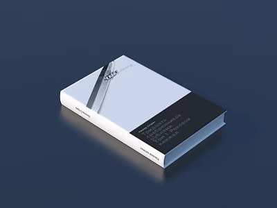 Minimalist White And Black Cover Book With Clean Lines And Text Section Design 3d model